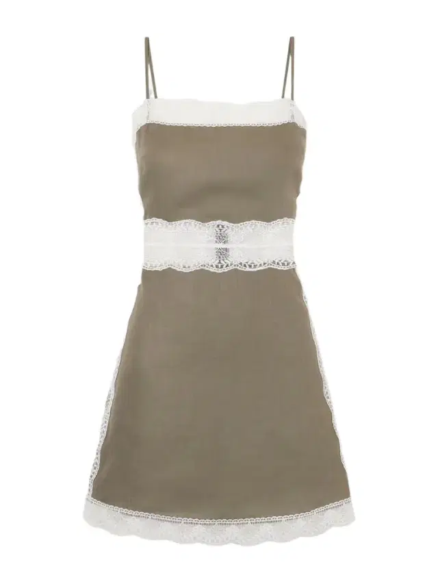 Staud Amalina Lace-trimmed Linen Mini Dress