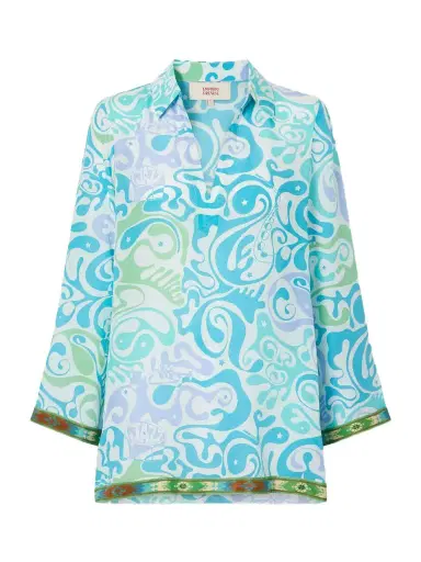 Emporio Sirenuse Jia Printed Silk Shirt | Thumbnail 1 Emporio Sirenuse Jia Printed Silk Shirt | Thumbnail 1
