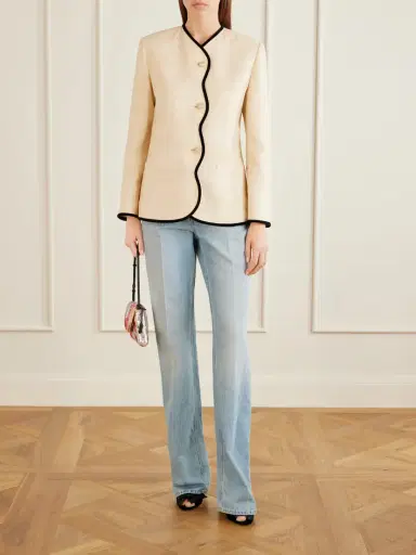 Valentino Garavani Devain Leather-trimmed Sequined Shoulder Bag | Thumbnail 2