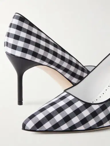 Manolo Blahnik Bb 70 Checked Woven Pumps | Thumbnail 5 Manolo Blahnik Bb 70 Checked Woven Pumps | Thumbnail 5