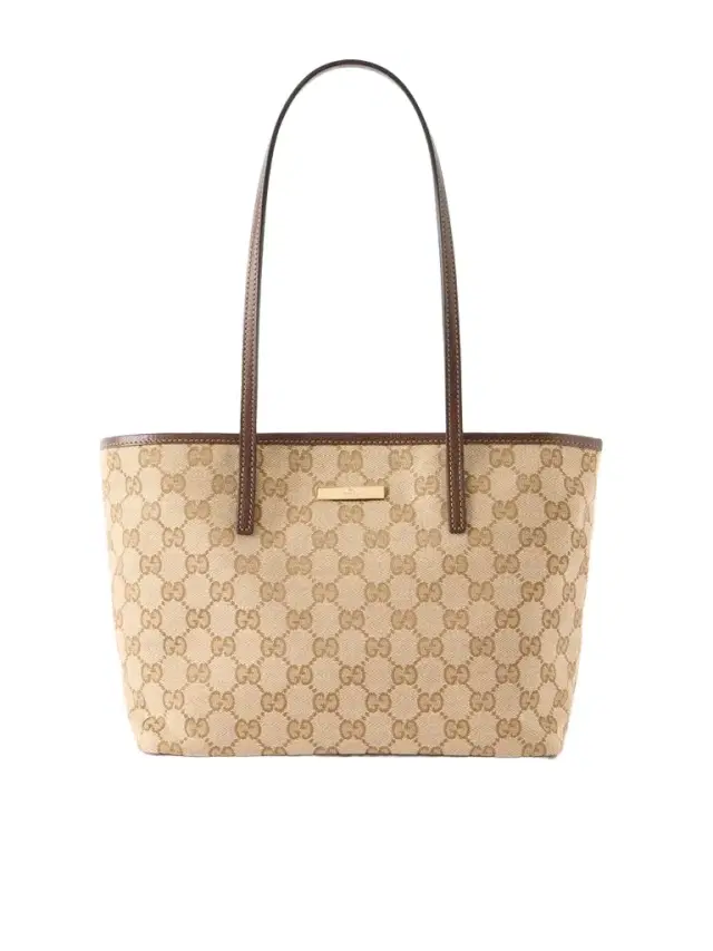 Leather-trimmed Gg Supreme-jacquard Coated-canvas Tote