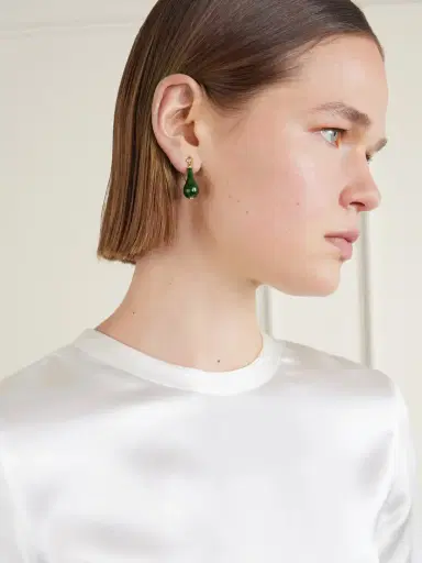 TOTEME Drop Gold-plated Jade Earrings | Thumbnail 2 TOTEME Drop Gold-plated Jade Earrings | Thumbnail 2