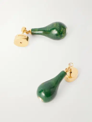 TOTEME Drop Gold-plated Jade Earrings | Thumbnail 3 TOTEME Drop Gold-plated Jade Earrings | Thumbnail 3