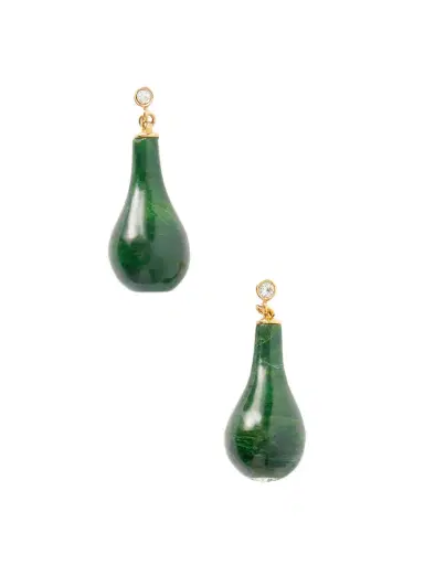 TOTEME Drop Gold-plated Jade Earrings | Thumbnail 1 TOTEME Drop Gold-plated Jade Earrings | Thumbnail 1