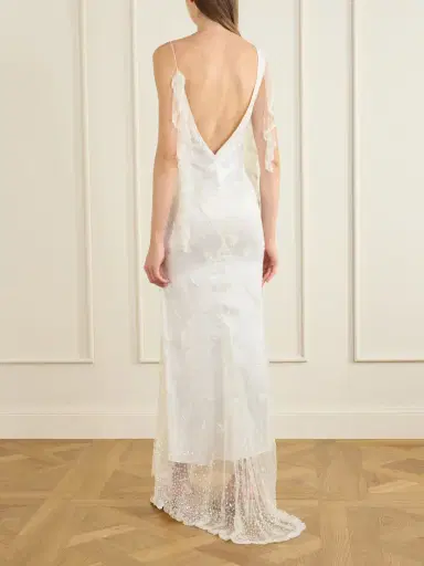 Clio Peppiatt Freya Embellished Draped Tulle Gown | Thumbnail 3 Clio Peppiatt Freya Embellished Draped Tulle Gown | Thumbnail 3