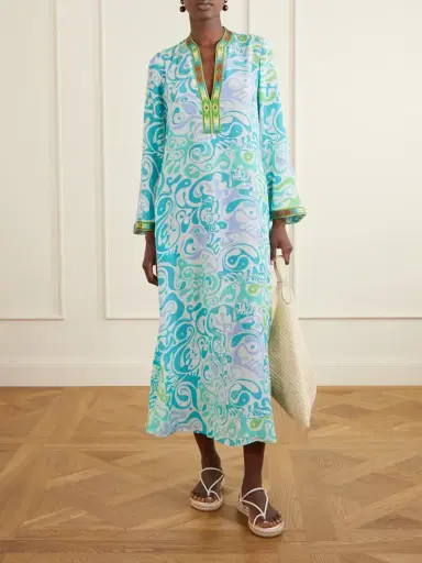 Emporio Sirenuse Jenna Printed Silk Coverup | Thumbnail 2 Emporio Sirenuse Jenna Printed Silk Coverup | Thumbnail 2