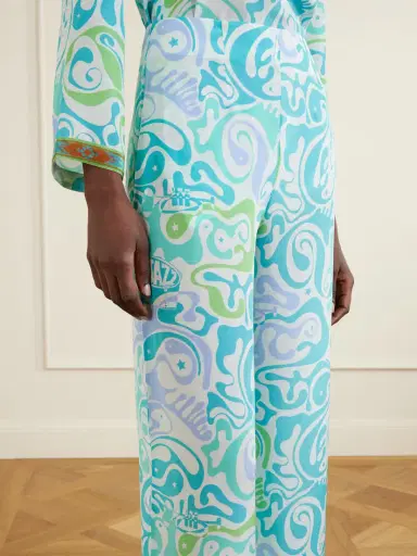 Emporio Sirenuse Stephan Printed Silk Wide-leg Pants | Thumbnail 5 Emporio Sirenuse Stephan Printed Silk Wide-leg Pants | Thumbnail 5