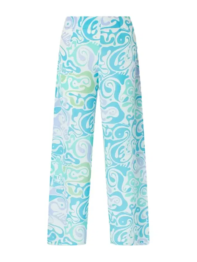 Emporio Sirenuse Stephan Printed Silk Wide-leg Pants