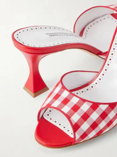 Manolo Blahnik Jadara 70 Checked Woven Sandals | Thumbnail 5 Manolo Blahnik Jadara 70 Checked Woven Sandals | Thumbnail 5