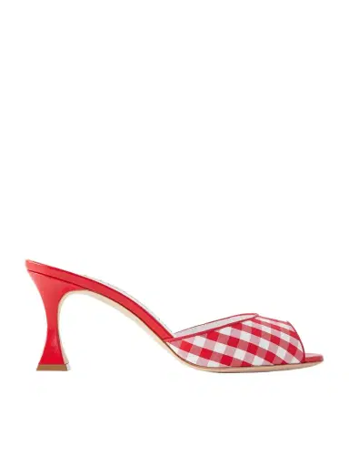 Manolo Blahnik Jadara 70 Checked Woven Sandals | Thumbnail 1 Manolo Blahnik Jadara 70 Checked Woven Sandals | Thumbnail 1
