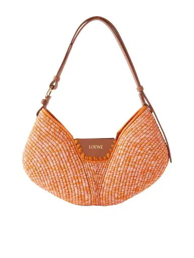 Loewe + Paula's Ibiza Swing Medium Leather-trimmed Raffia Shoulder Bag | Thumbnail 1 Loewe + Paula's Ibiza Swing Medium Leather-trimmed Raffia Shoulder Bag | Thumbnail 1