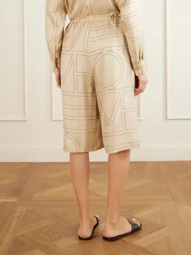 TOTEME Embroidered Silk Shorts | Thumbnail 4 TOTEME Embroidered Silk Shorts | Thumbnail 4