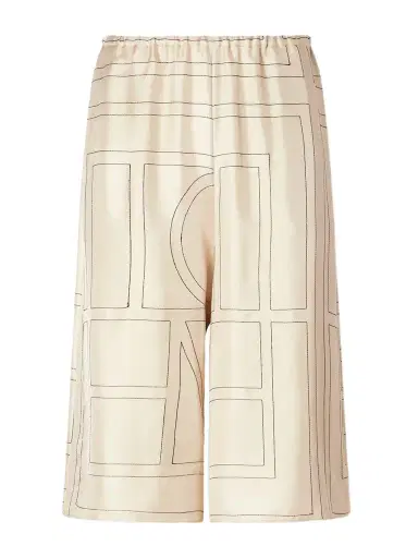 TOTEME Embroidered Silk Shorts | Thumbnail 1 TOTEME Embroidered Silk Shorts | Thumbnail 1