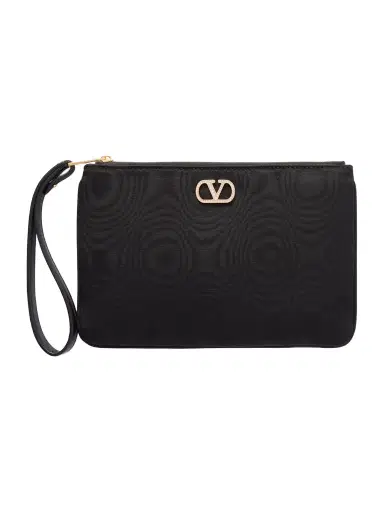 Valentino Garavani Vlogo Embellished Moire Clutch | Thumbnail 1