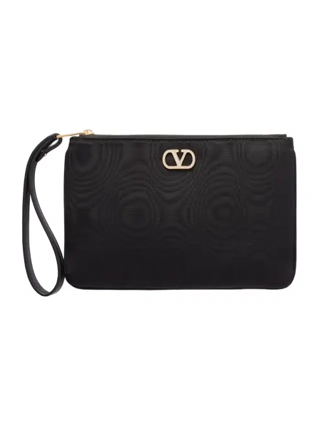 Valentino Garavani Vlogo Embellished Moire Clutch