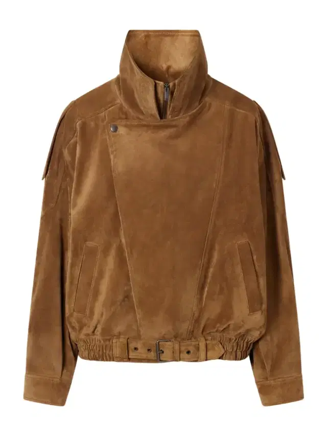 Paneled Suede Bomber Jacket