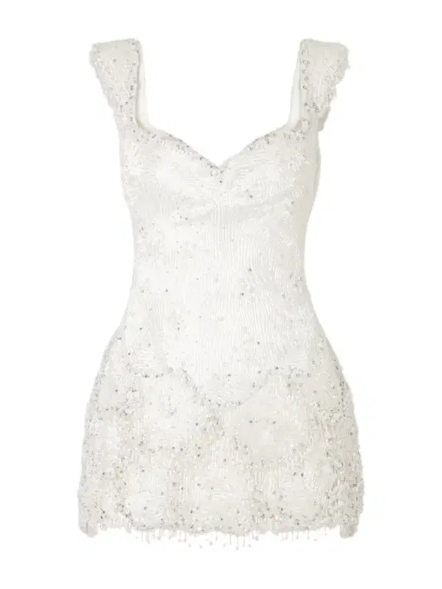 Emma Scalloped Embellished Satin Mini Dress