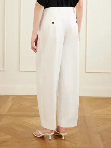 TOTEME Pleated Cotton Wide-leg Pants | Thumbnail 4