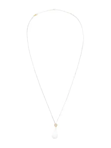 TOTEME Drop Crystal-embellished Silver Necklace | Thumbnail 1 TOTEME Drop Crystal-embellished Silver Necklace | Thumbnail 1