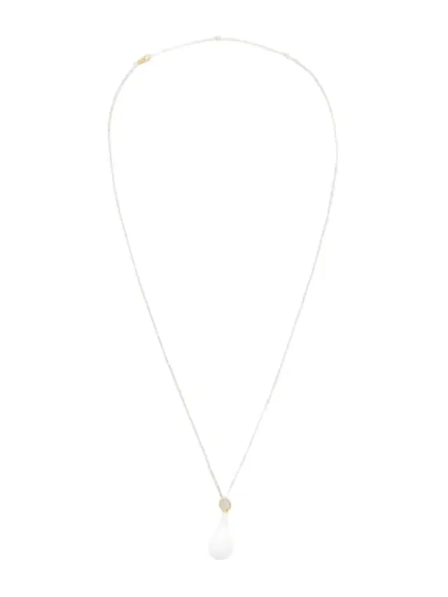 TOTEME Drop Crystal-embellished Silver Necklace
