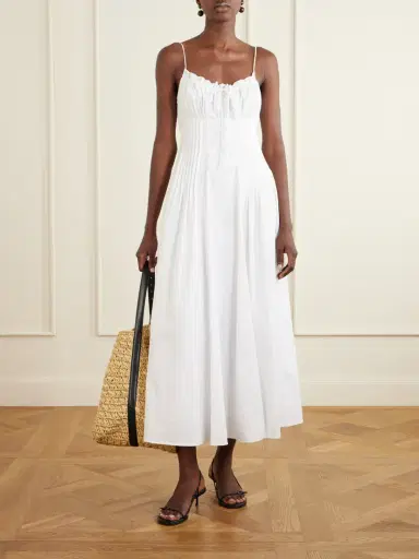 Staud Margi Cotton-blend Midi Dress | Thumbnail 2 Staud Margi Cotton-blend Midi Dress | Thumbnail 2