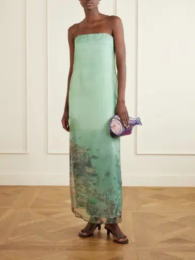 Staud Amara Strapless Printed Organza Maxi Dress | Thumbnail 2 Staud Amara Strapless Printed Organza Maxi Dress | Thumbnail 2