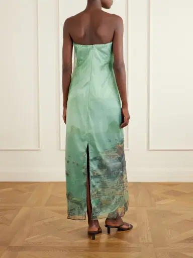 Staud Amara Strapless Printed Organza Maxi Dress | Thumbnail 3 Staud Amara Strapless Printed Organza Maxi Dress | Thumbnail 3
