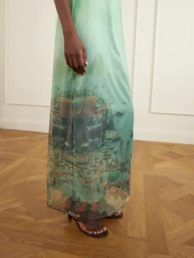 Staud Amara Strapless Printed Organza Maxi Dress | Thumbnail 4 Staud Amara Strapless Printed Organza Maxi Dress | Thumbnail 4