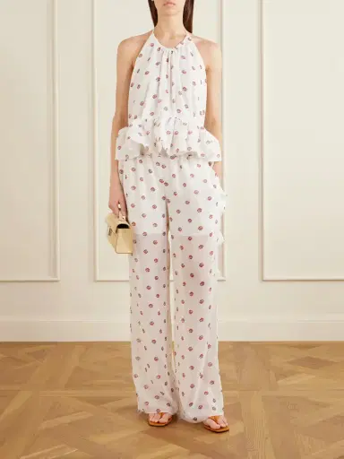 LIBEROWE Palazzo Floral-print Wide-leg Silk Pants | Thumbnail 2