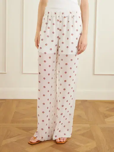 LIBEROWE Palazzo Floral-print Wide-leg Silk Pants | Thumbnail 3