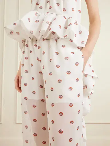 LIBEROWE Palazzo Floral-print Wide-leg Silk Pants | Thumbnail 5