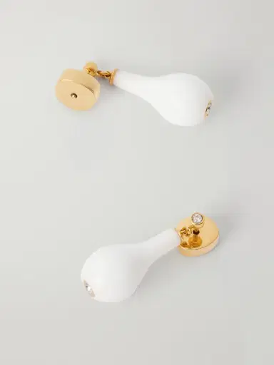 TOTEME Drop Crystal-embellished Gold-plated Earrings | Thumbnail 3 TOTEME Drop Crystal-embellished Gold-plated Earrings | Thumbnail 3