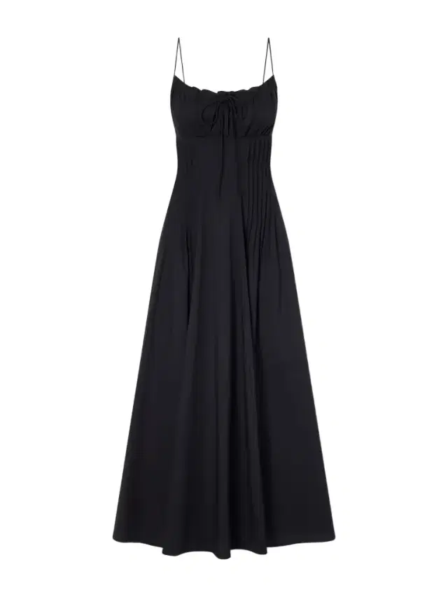 Staud Margi Ruffled Pleated Cotton-stretch Poplin Midi Dress