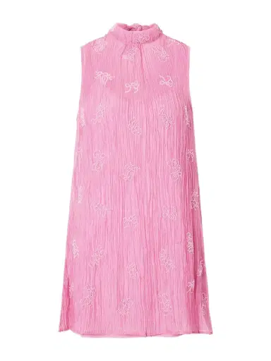 Staud Albee Bead-embellished Crinkled Modal-blend Organza Mini Dress | Thumbnail 1