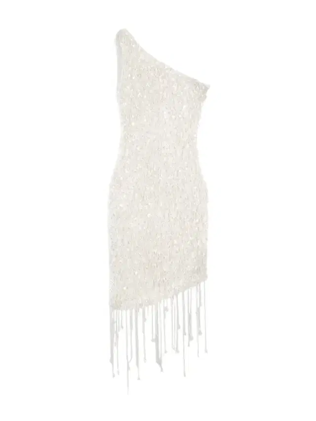 Naia Asymmetric Embellished Open-knit Cotton Mini Dress