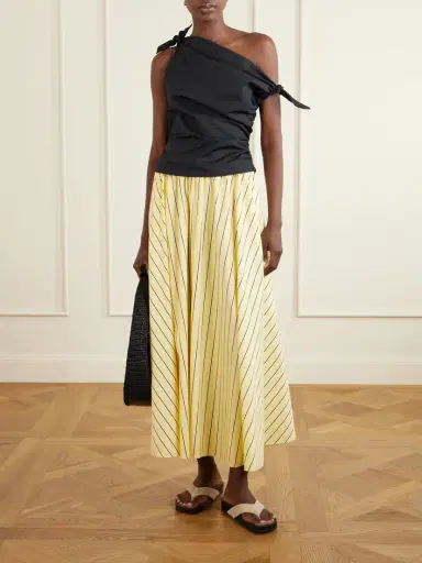 Staud Bellaria Asymmetric Knot-detailed Cotton-blend Poplin Top | Thumbnail 2