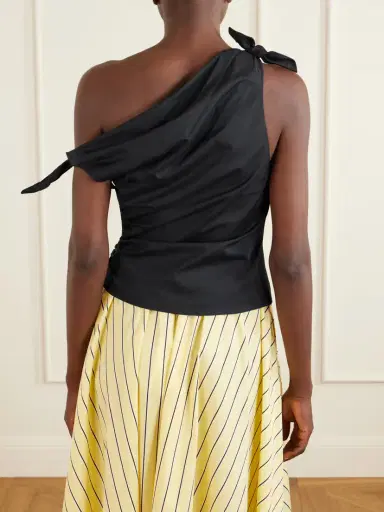 Staud Bellaria Asymmetric Knot-detailed Cotton-blend Poplin Top | Thumbnail 3