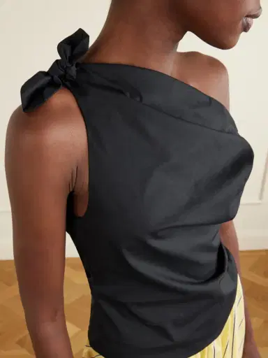 Staud Bellaria Asymmetric Knot-detailed Cotton-blend Poplin Top | Thumbnail 4