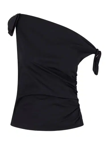 Staud Bellaria Asymmetric Knot-detailed Cotton-blend Poplin Top | Thumbnail 1