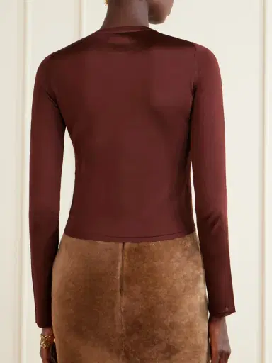 Saint Laurent Cassandre-embellished Knit T-shirt | Thumbnail 3 Saint Laurent Cassandre-embellished Knit T-shirt | Thumbnail 3