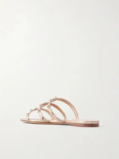 Valentino Garavani Rockstud Metallic Leather Sandals | Thumbnail 3 Valentino Garavani Rockstud Metallic Leather Sandals | Thumbnail 3