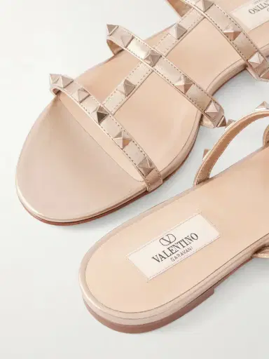 Valentino Garavani Rockstud Metallic Leather Sandals | Thumbnail 5 Valentino Garavani Rockstud Metallic Leather Sandals | Thumbnail 5