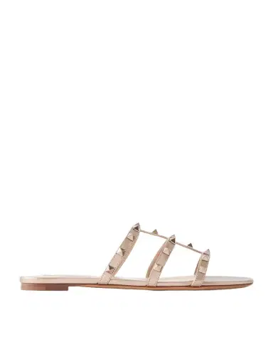 Valentino Garavani Rockstud Metallic Leather Sandals | Thumbnail 1 Valentino Garavani Rockstud Metallic Leather Sandals | Thumbnail 1