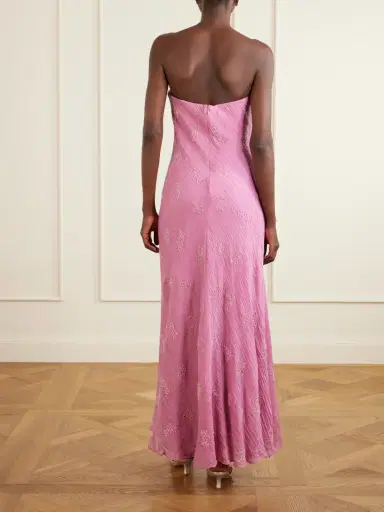 Staud Cassie Strapless Bead-embellished Crinkled Modal-blend Organza Maxi Dress | Thumbnail 3 Staud Cassie Strapless Bead-embellished Crinkled Modal-blend Organza Maxi Dress | Thumbnail 3