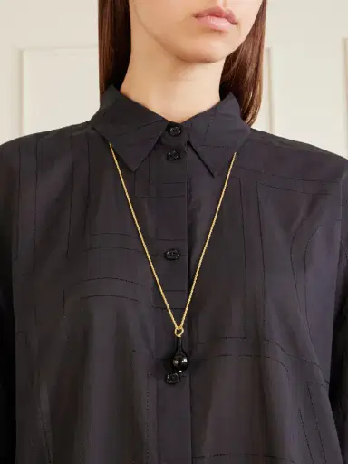 TOTEME Drop Gold-plated Onyx Necklace | Thumbnail 2 TOTEME Drop Gold-plated Onyx Necklace | Thumbnail 2