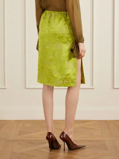 Saint Laurent Floral-brocade Midi Skirt | Thumbnail 4