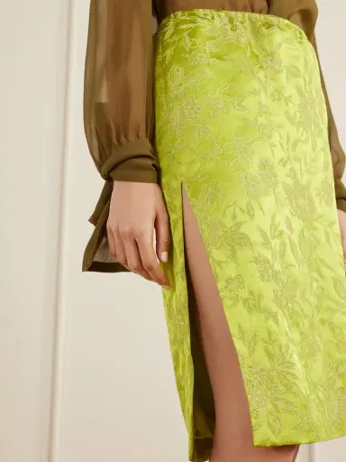 Saint Laurent Floral-brocade Midi Skirt | Thumbnail 5