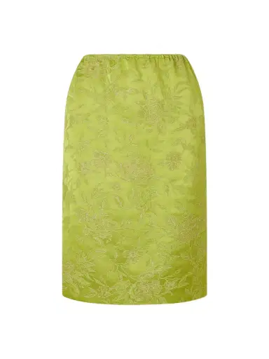Saint Laurent Floral-brocade Midi Skirt | Thumbnail 1