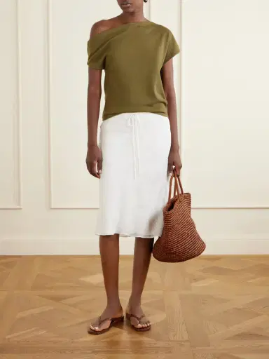 Staud Lucia Bead-embellished Crinkled Modal-blend Organza Midi Skirt | Thumbnail 2 Staud Lucia Bead-embellished Crinkled Modal-blend Organza Midi Skirt | Thumbnail 2
