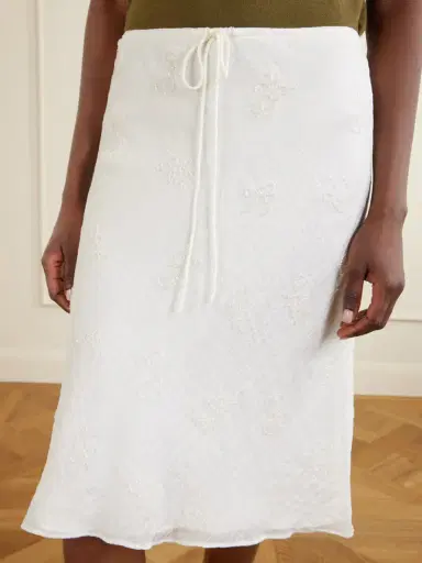 Staud Lucia Bead-embellished Crinkled Modal-blend Organza Midi Skirt | Thumbnail 5 Staud Lucia Bead-embellished Crinkled Modal-blend Organza Midi Skirt | Thumbnail 5